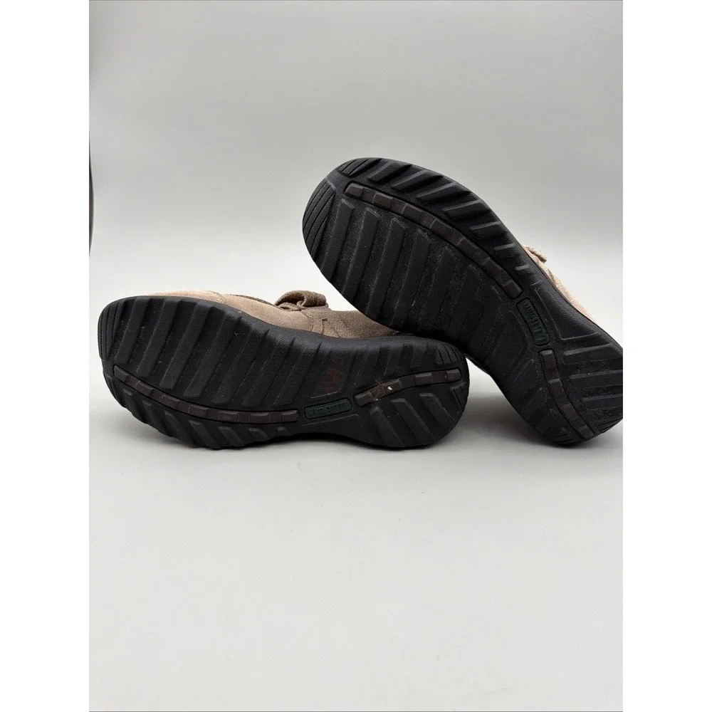 L.L. Bean Mary Jane Shoes Womens 9 Tan Suede Hook Loop 278614 Comfort Trail